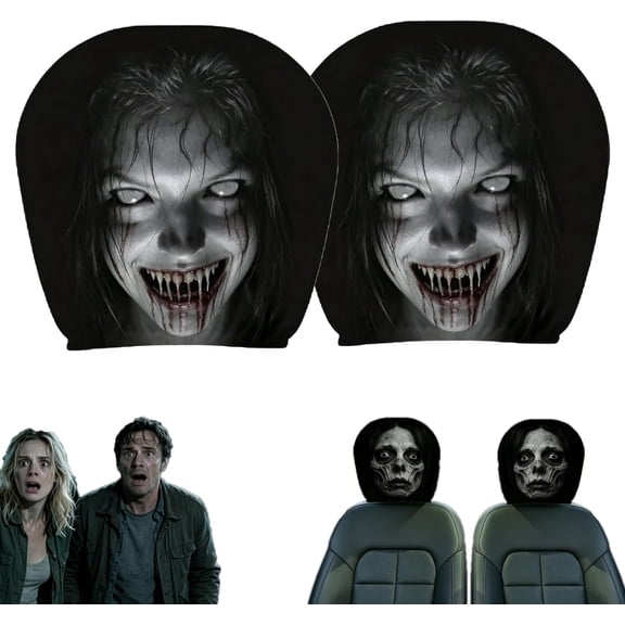 Horror Car Headrest Cover, 2-Pack, for Car SUV