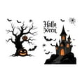 thumbnail image 1 of Horror Castle With Spooky Tree And Bats Window Sticker, Static Self-Adhesive Decoration For Home Party And Holiday Decor, 1 of 6