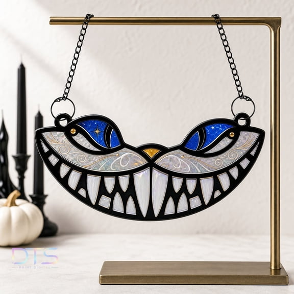 Horror Cat Suncatcher Ornament Gift for Cat Lovers Halloween Decor