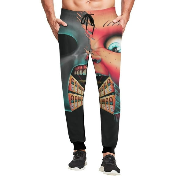 Horror Chucky Mens Sweatpants Joggers Pants Trousers 3D Novelty Casual Sweatpants With Drawstring Closed Bottom