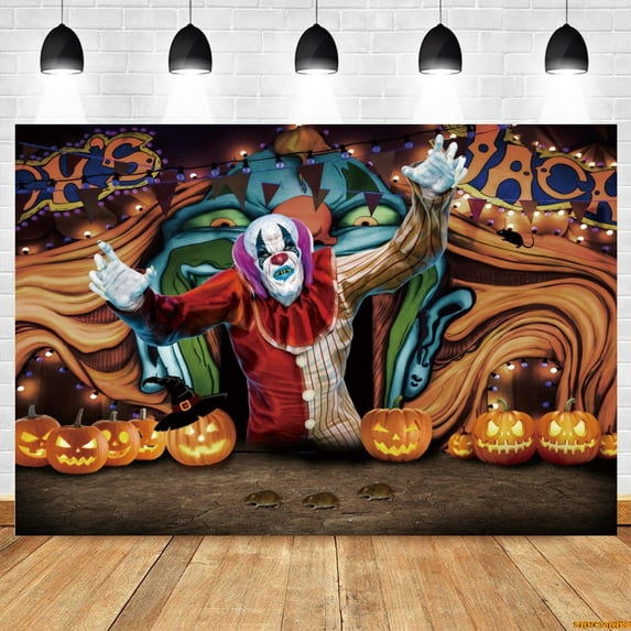 Horror Circus Hallowe Backdrop Horror Night Scary Circus Carnival Evil Clown Kids Birthday Party Photography Background r