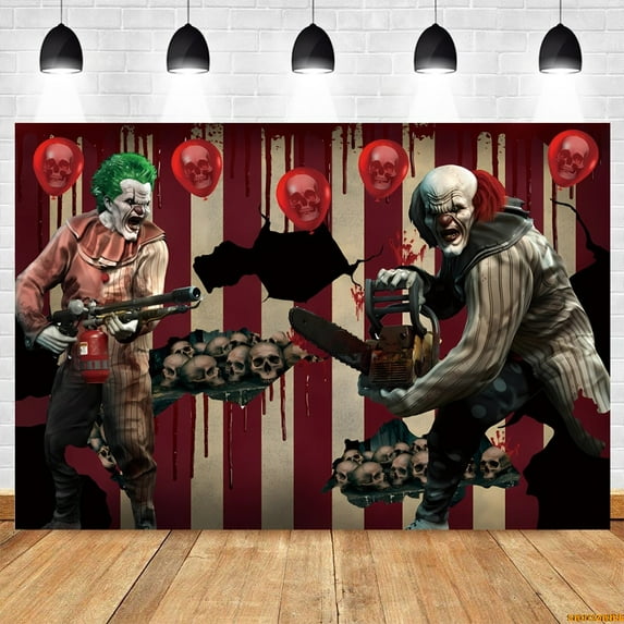 Horror Circus Hallowe Backdrop Horror Night Scary Circus Carnival Evil Clown Kids Birthday Party Photography Background r