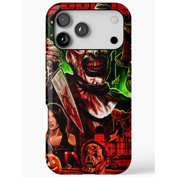 Horror Clown, Bloodstained Cleaver and Skulls Tough Case for Select Apple iPhone Models, Polycarbonate and TPU
