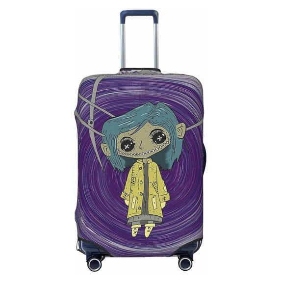 Horror Coraline Suitcase Cover Elastic Washable Luggage Protector Anti-Scratch Suitcase Cover For Travel Business