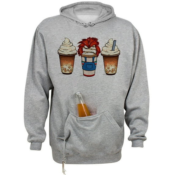 Horror Doll Coffee Beer Holder Tailgate Hoodie Sweatshirt Unisex Large Oxford