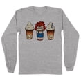 thumbnail image 1 of Horror Doll Coffee Long Sleeve Shirt Unisex Large Grey, 1 of 5
