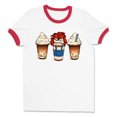thumbnail image 1 of Horror Doll Coffee Ringer Tee Shirt Unisex 2X-Large White/Red, 1 of 5