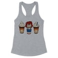 thumbnail image 1 of Horror Doll Coffee Tank Top Fitted Racerback Women's 2X-Large Heather Grey, 1 of 5