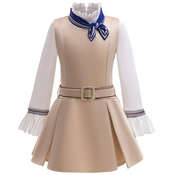 Horror Evil AI Doll Costume Set for Girls Halloween 4-piece Outfit, Size 3-4T