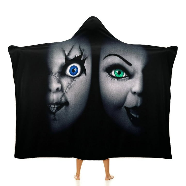 Horror Film Bride Of Chucky Soft Wearable Blanket Hoodie Hooded