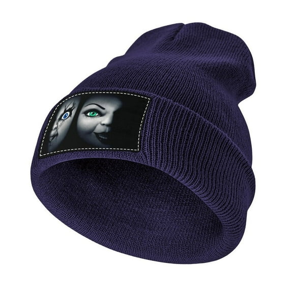 Horror Film Bride Of Chucky Stretchable Knitted Beanie Hat Daily Winter Warm Soft Skull Cap Gift For Men Women Navy-style
