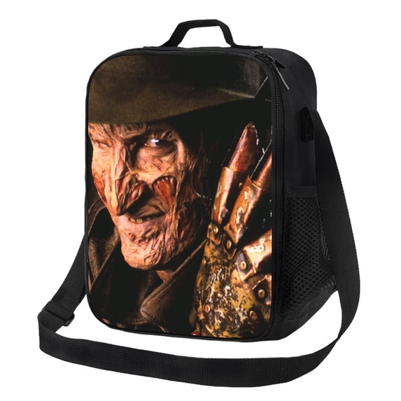 Horror Freddy Krueger Portable Lunch Bag, Insulated Lunch Box Reusable Lunch Totes Bag For Camping Hiking Travel Picnic