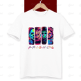 thumbnail image 1 of Horror Friends Retro Creepy Neon Classic Halloween Party Art Unisex T-Shirt, up to size 5XL, 1 of 2