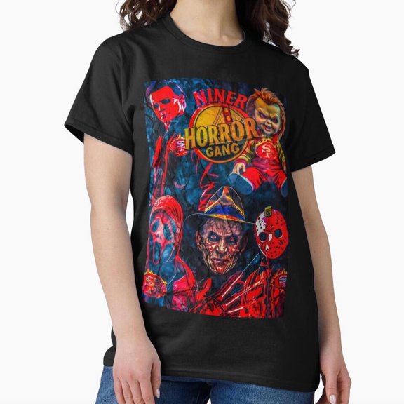 Horror Gang Slasher Villains Retro Squad Goals Graphic H18974 T-Shirt, for Men and Women, Up to Size 5XL