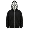 thumbnail image 1 of Horror Ghost Face Full Zip Hooded Sweatshirt, Novelty Masked Hood Activewear Apparel for Adults Halloween Cosplay, 1 of 5