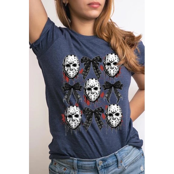 Horror Halloween Coquette Bow Graphic T Shirts