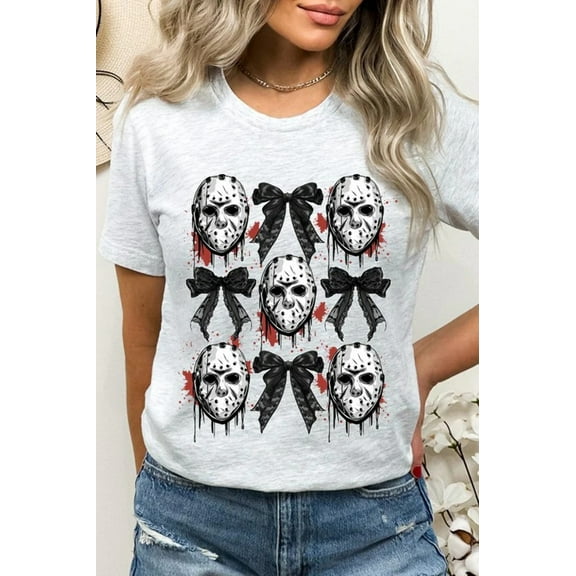 Horror Halloween Coquette Bow Graphic T Shirts