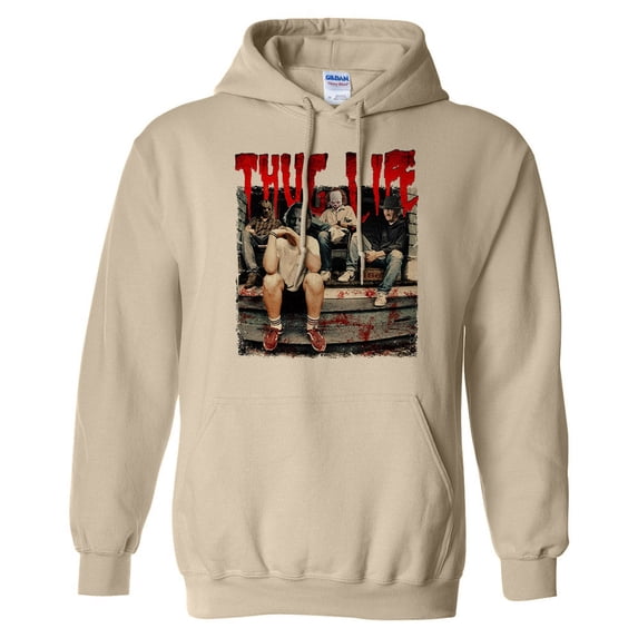 Horror Halloween Thug Life Hoodie Sweatshirt Unisex 4X-Large Sand