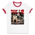 thumbnail image 1 of Horror Halloween Thug Life Ringer Tee Shirt Unisex Large White/Red, 1 of 5