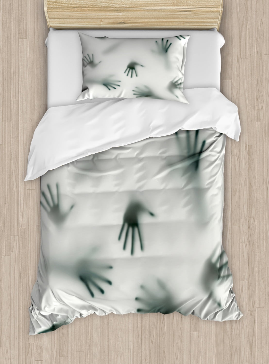 Twin Size Emerald Ghost Shadow Microfiber Duvet Cover Set
