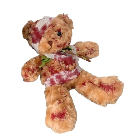 Horror Inspired Injured Small Bear Soft Plush Figure Realistic Bear Perfect for Adults and KidsHa110weenCollections