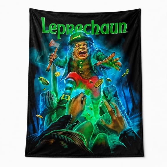 Horror Leprechaun Fleece Blanket, 280 GSM Polyester Throw for Couch or Travel