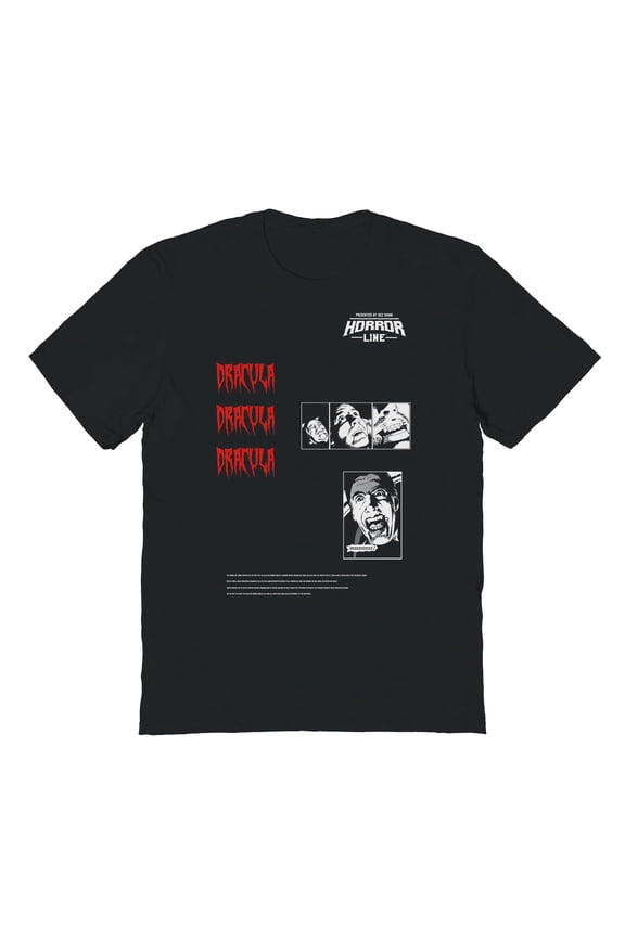 Dracula Multi images Graphic Black Men's Cotton T-Shirt