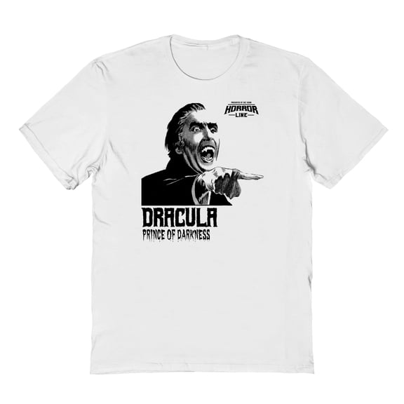 Horror Line Dracula Prince of Darkness Graphic White Men's Cotton T-Shirt