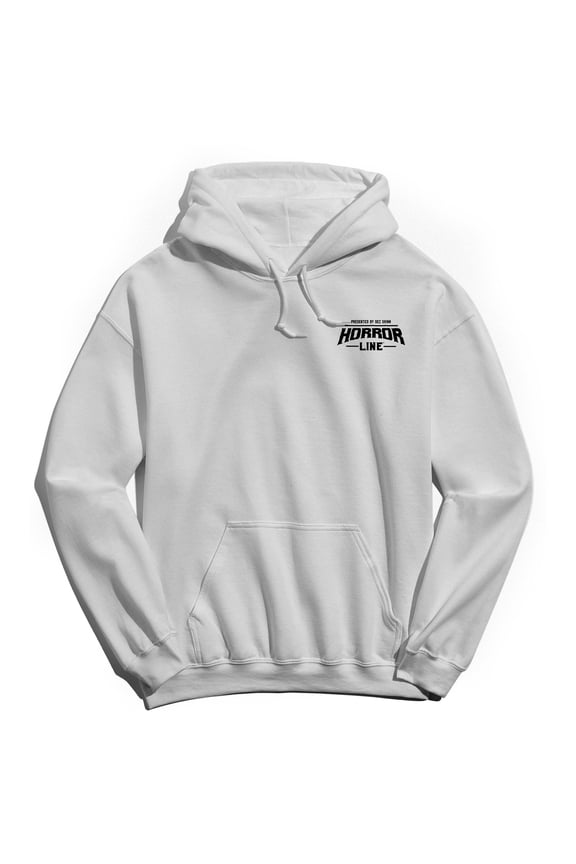 Logo Graphic White Men's Cotton Pullover Hoodie