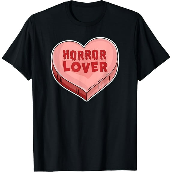 Horror Lover Candy Heart Valentines Day Halloween T-Shirt