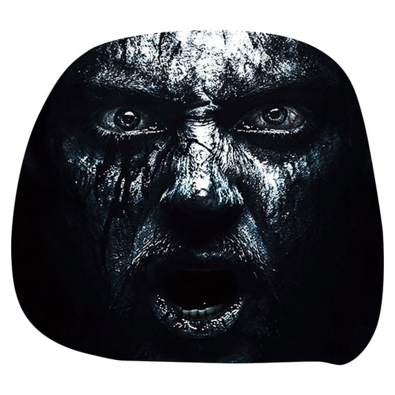 Horror Male Covers for Cars, 4 Pcs Scary & Funny Cartoon Car Headrest Covers, Spooky Creepy Halloween Auto Head Rest Protector with Ghost Face Mask Design, for Vehicle Truck SUV