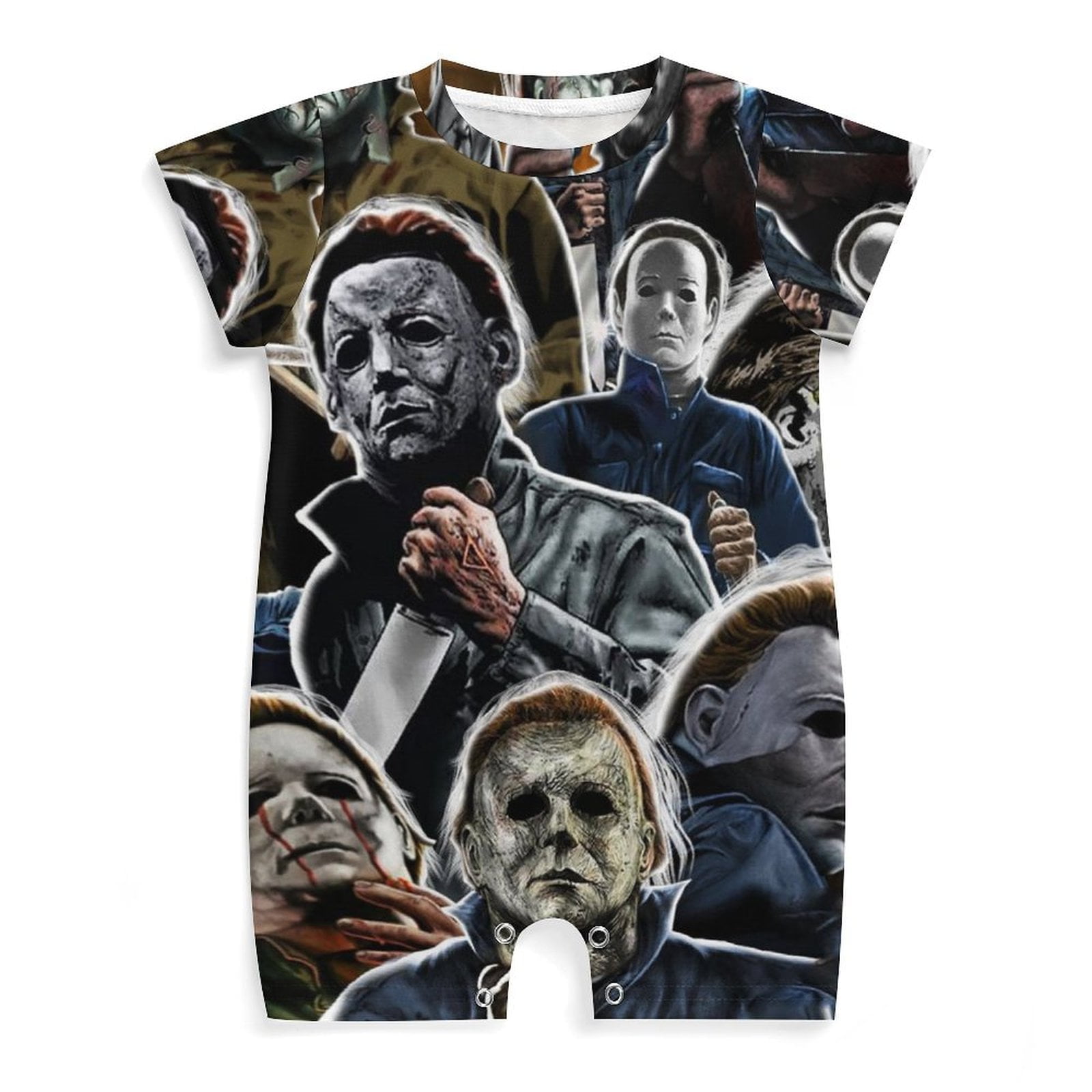 Michael Myers Halloween Baby Bodysuit - Orange Horror Themed Onesie For Infants & Kids