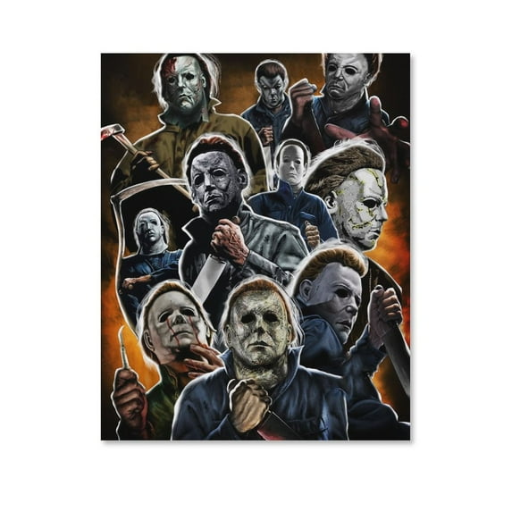 Horror Michael Myers Decorative Painting Canvas Wall Poster Art Picture Painting Hanging Picture Gift Living Room Posters Bedroom Painting Decor