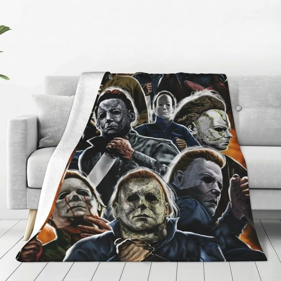 Horror Michael Myers Flannel Blanket Cozy Ultra-Soft Micro Fleece Throw Blanket 40"x30" For Sofa Couch Bed Office Travel