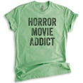 thumbnail image 1 of Horror Movie Addict T-shirt, Unisex Women's Men's Shirt, Horror Movie T-shirt, Heather Apple Green, XX-Large, 1 of 6