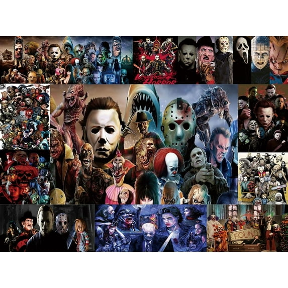 Horror Movie Backdrop Banner Party Supplies Poster Movie Theme Background for Photography Kids Birthday Decorations