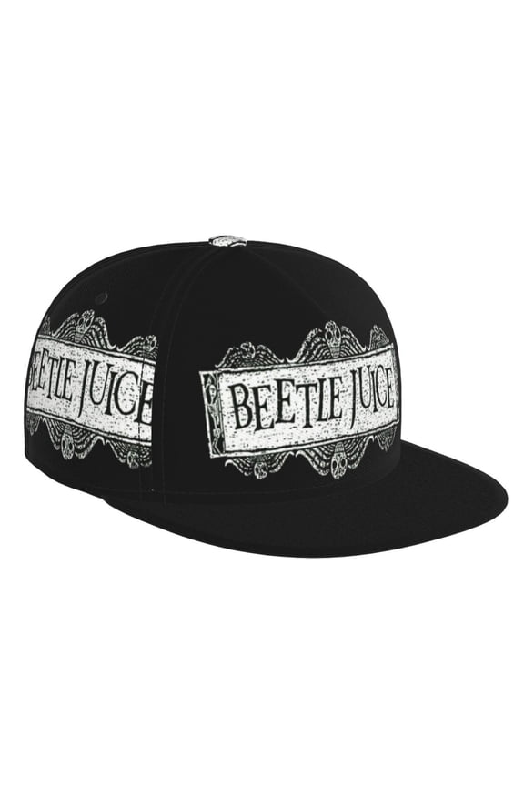 Horror Movie Beetlejuice Baseball Cap For Men, Women & Kids, Classic Flat Brim Hat Hip Hop Trucker Hat Adjustable Snapback Hat