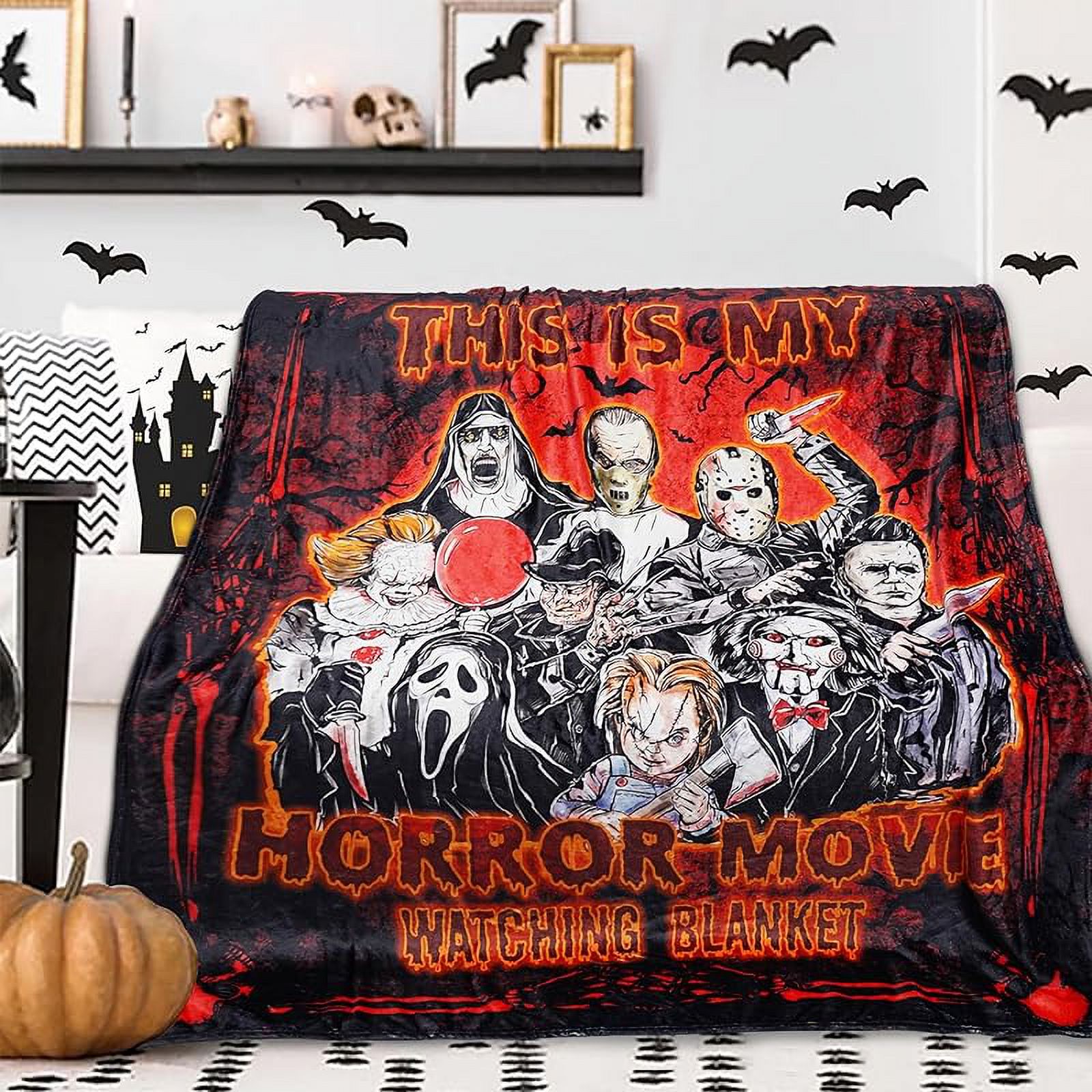 Horror Movie Blanket Gifts for Men Women Halloween Spooky Scream