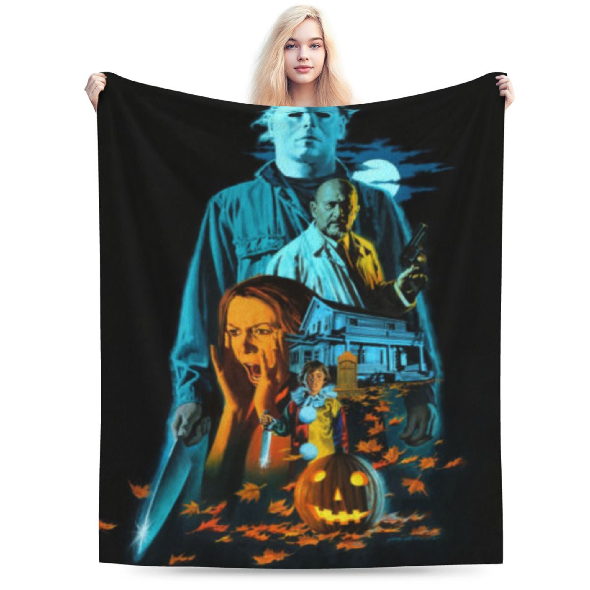 Horror Movie Blanket, Michael Myers Throw Blanket, Cozy Soft