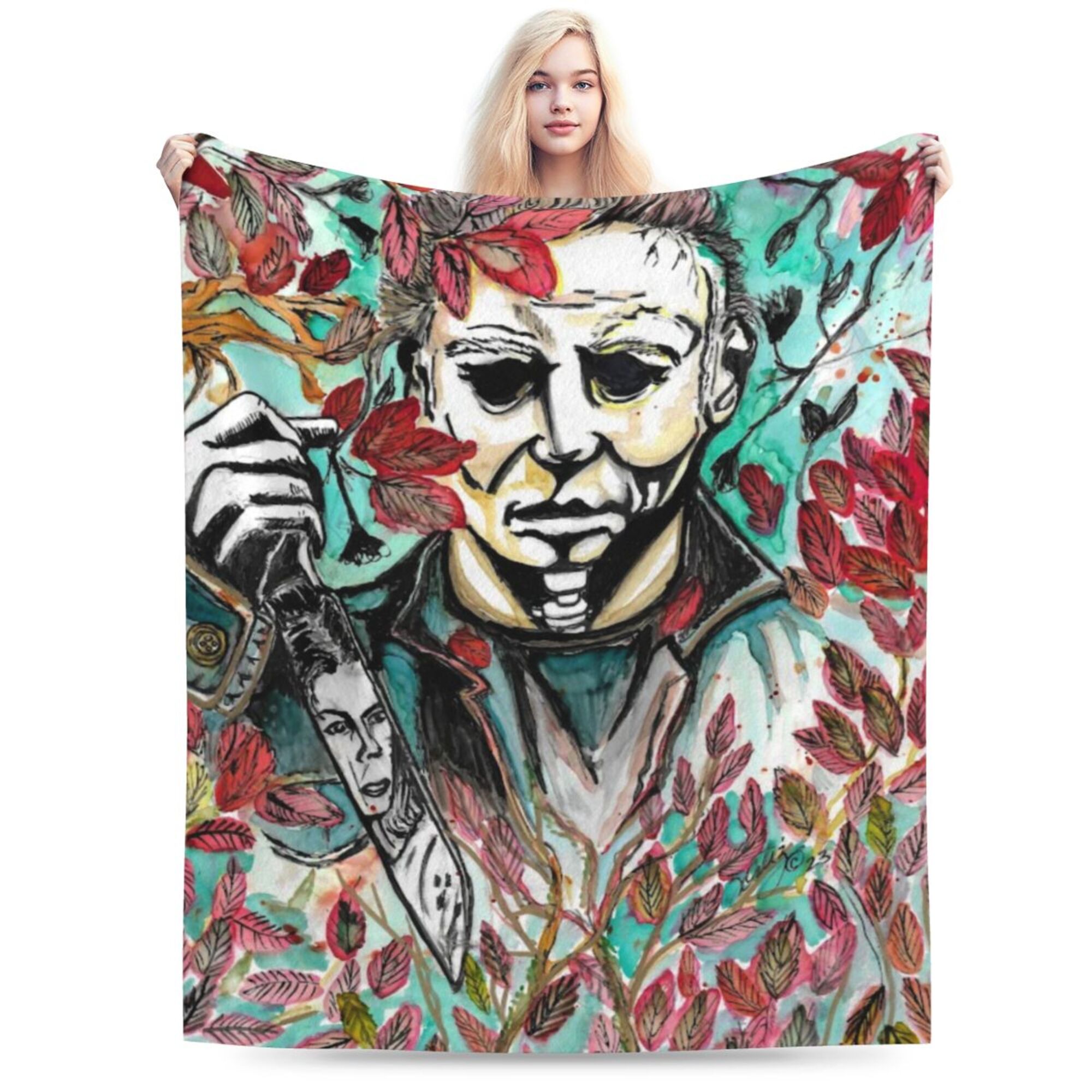 Horror Movie Blanket, Michael Myers Throw Blanket, Cozy Soft