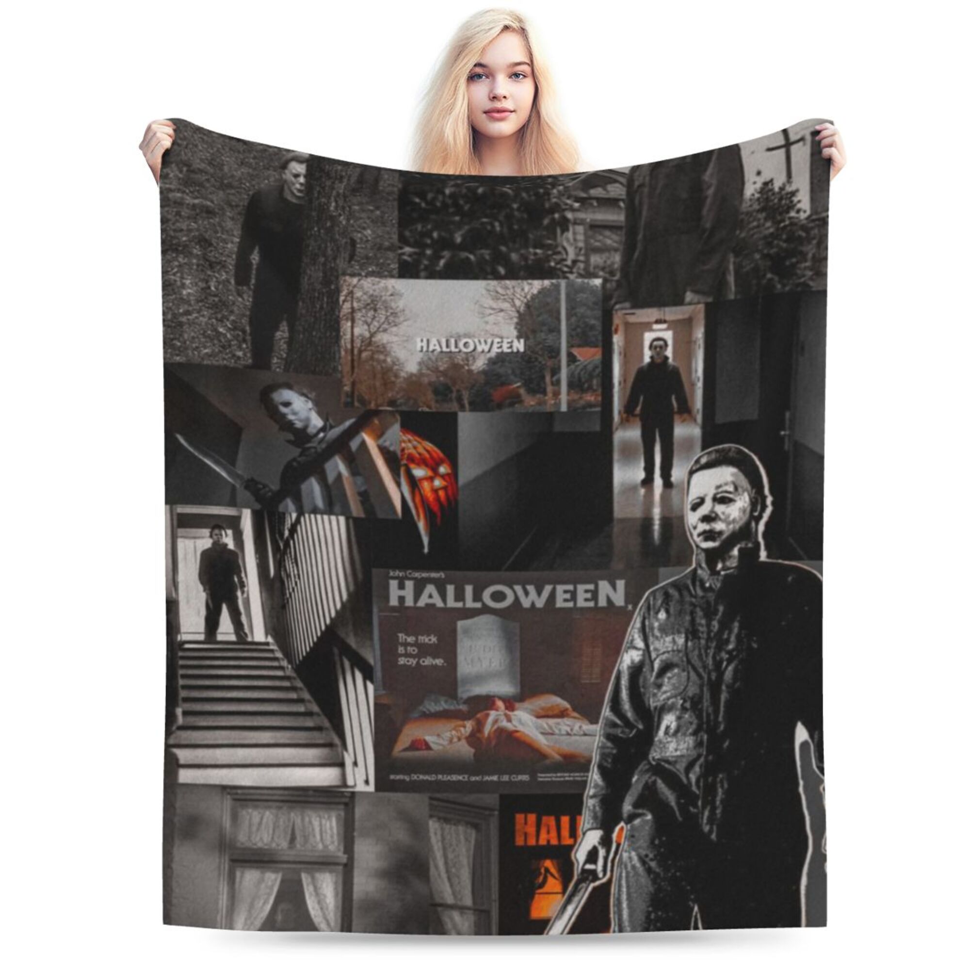 Horror Movie Blanket, Michael Myers Throw Blanket, Cozy Soft