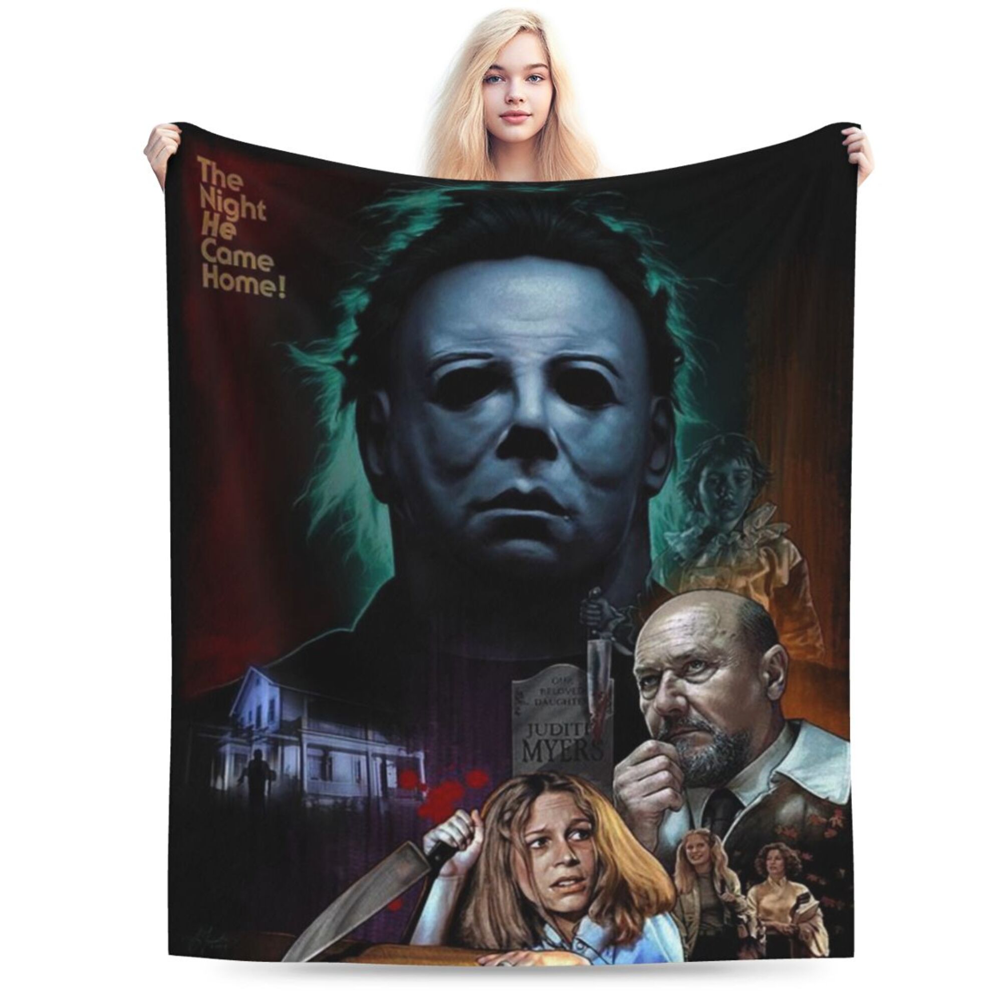 Horror Movie Blanket, Michael Myers Throw Blanket, Cozy Soft