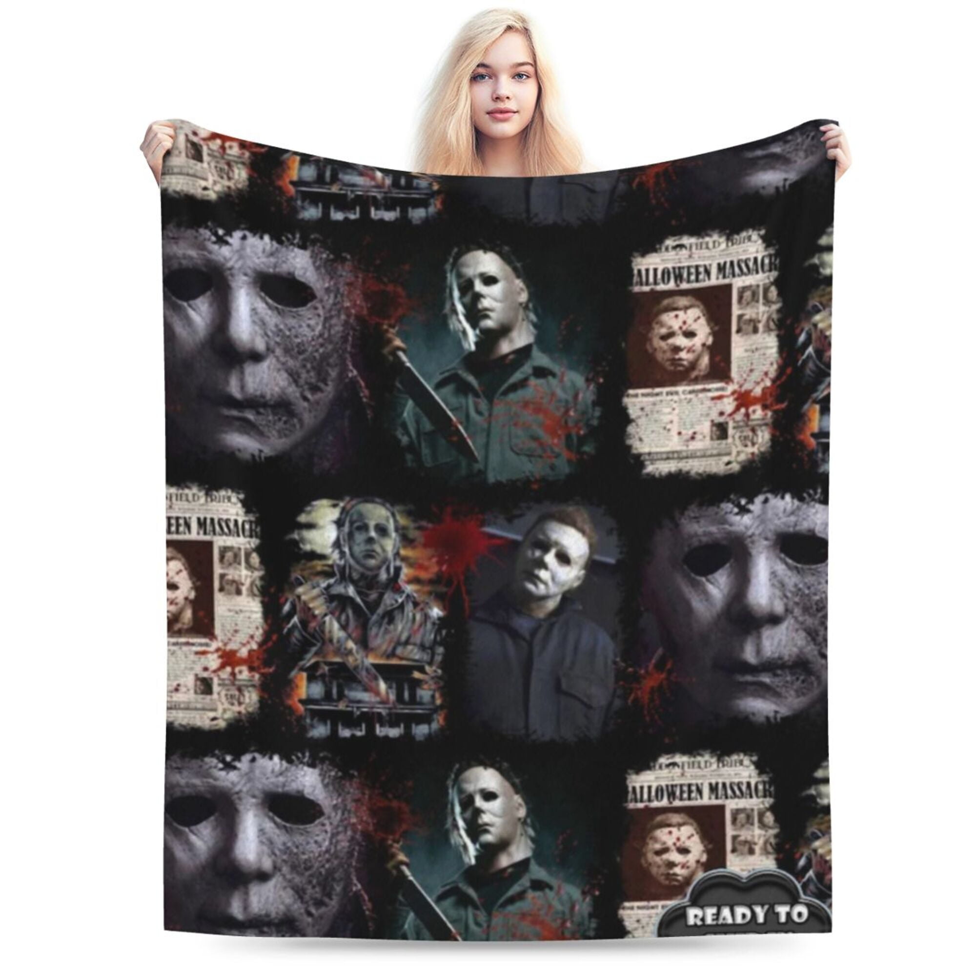Horror Movie Blanket, Michael Myers Throw Blanket, Cozy Soft