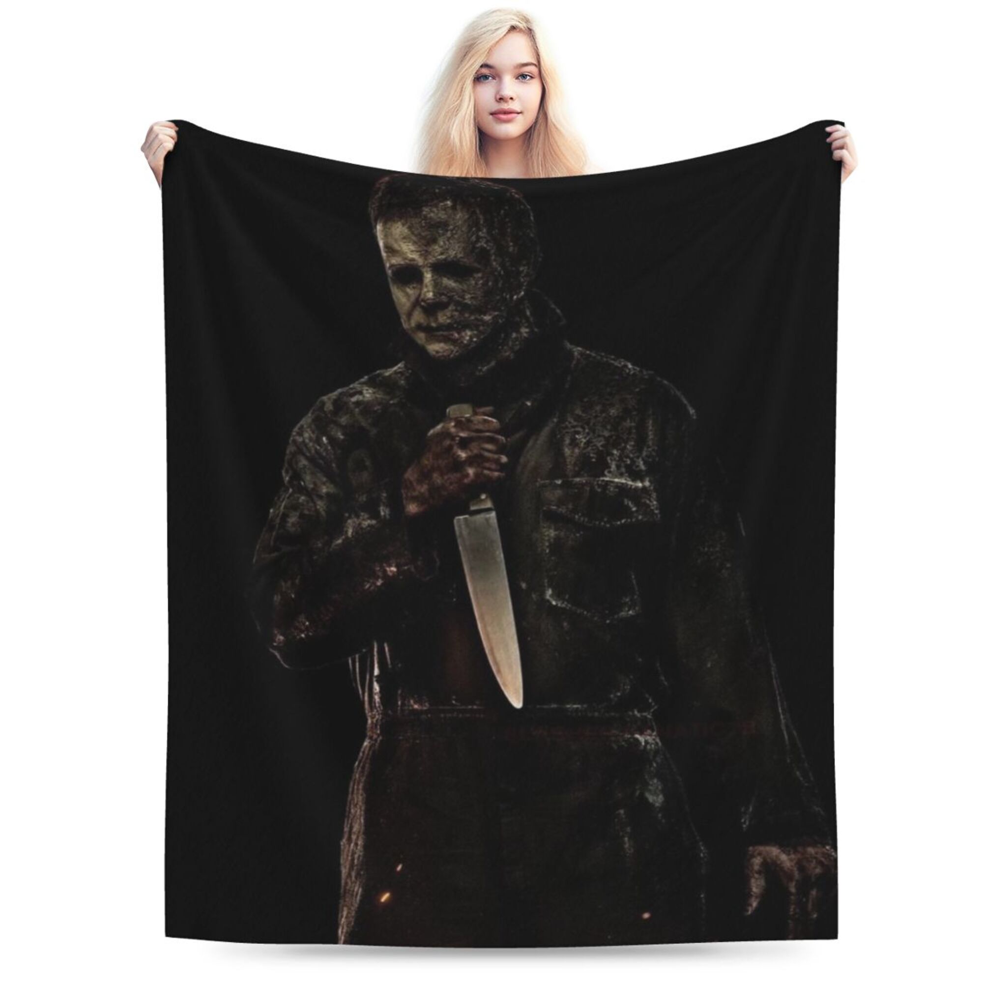 Horror Movie Blanket, Michael Myers Throw Blanket, Cozy Soft