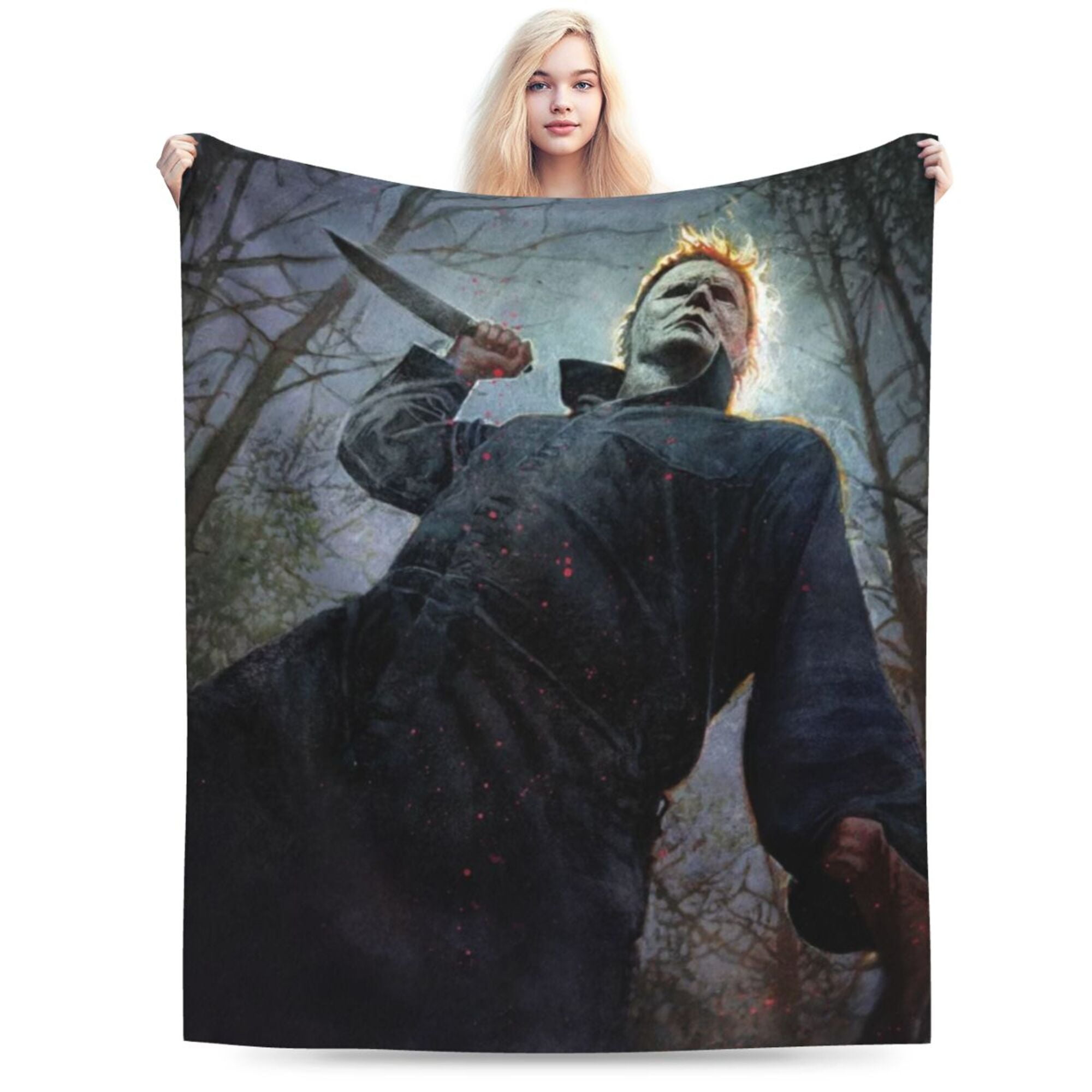 Horror Movie Blanket, Michael Myers Throw Blanket, Cozy Soft