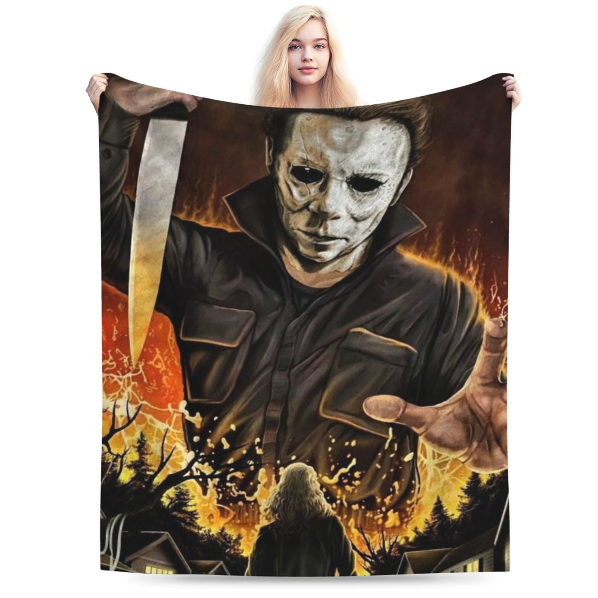Horror Movie Blanket, Michael Myers Throw Blanket, Cozy Soft