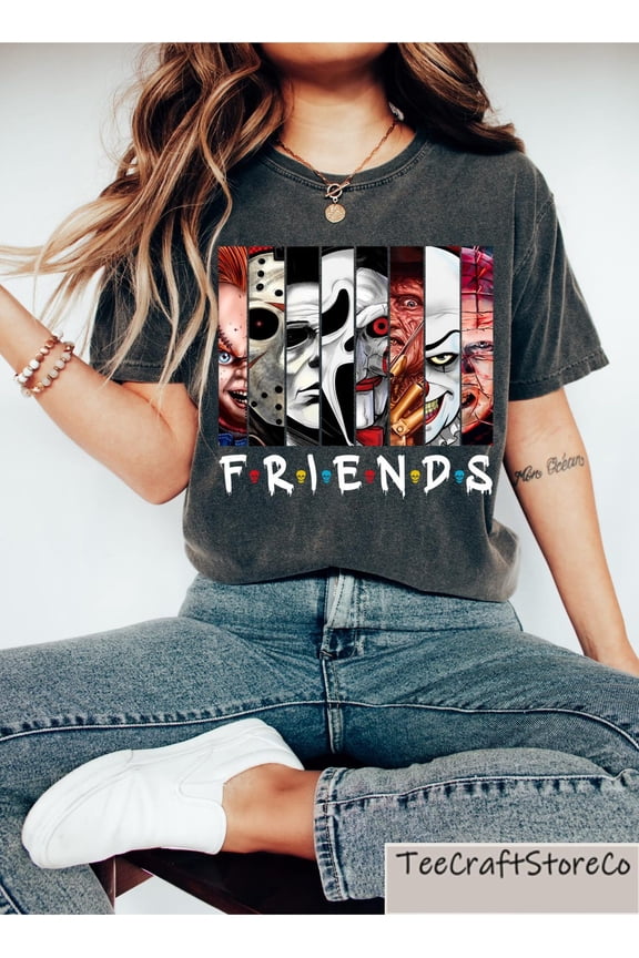 Horror Movie Characters Shirt, Friends Halloween Shirt, Halloween Horror T Shirt, Friend Matching Shirt