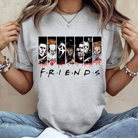 Horror Movie Characters Shirt Spooky Season Scary Tees, Men's And Women's Graphic Tee 100% Cotton by TBun, Full Sizes S-5XL