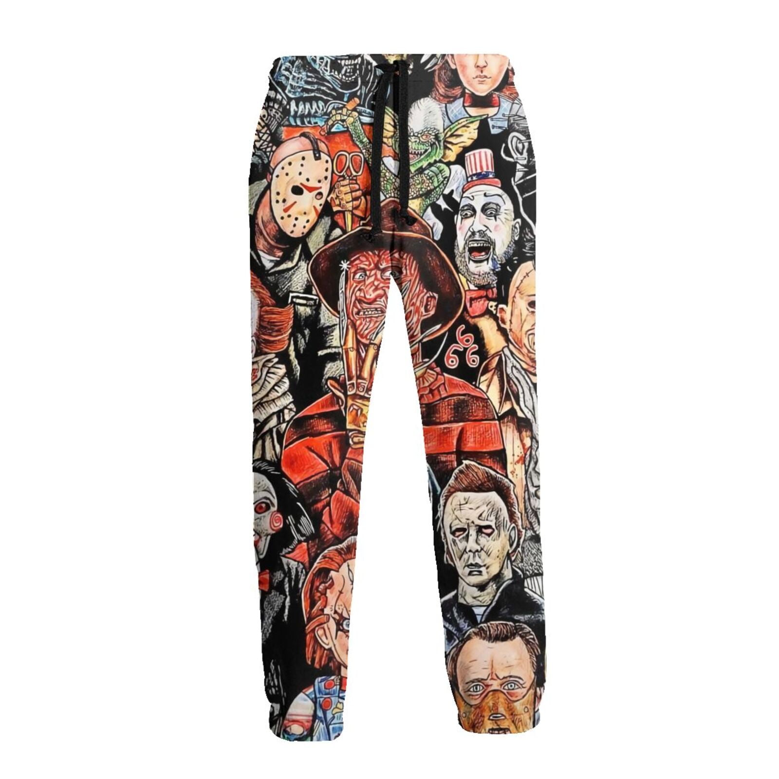 Horror Movie Characters Sweatpants for Men Drawstring Long Pants with
