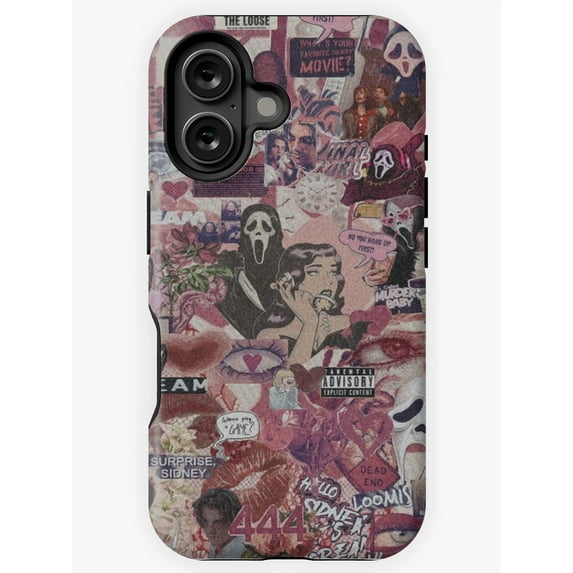 Horror Movie Collage Retro Comic Ghostface Scream Scary A120 Protective Case for iPhone 17 16 15 14 13 12 11 Pro Max